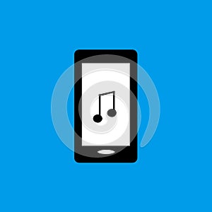 Mobile phone music flat icon