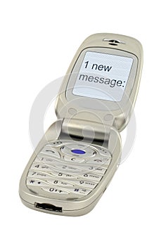 Mobile phone with ONE NEW MESSAGE text