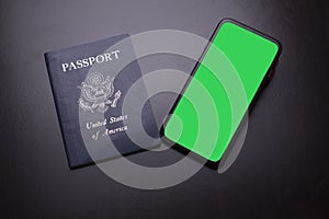 Mobile phone and passport for international travel