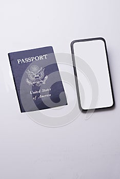 Mobile phone and passport for international travel
