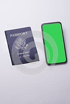 Mobile phone and passport for international travel
