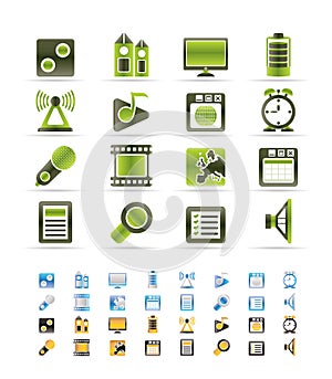 Mobile phone performance, internet and office icon
