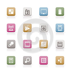 Mobile phone performance, internet and office icon