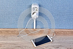 Mobile phone is plugged in socket