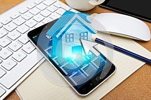 Mobile phone with real estate application