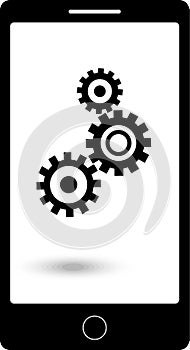 Mobile phone repair, tuning service. Vector Illustration