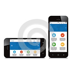 Mobile phone responsive webdesign on white background