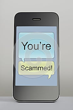 Móvil teléfono fraude un mensaje discurso burbuja 