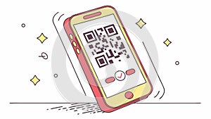 Mobile Phone Scanning QR Code for Quick Access, vector design Generative AI