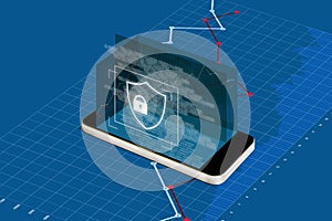 Mobile phone security, digital data safety and mobile banking, financial security technology