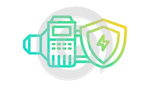 Mobile Phone Security Shield Icon, vector design Generative AI