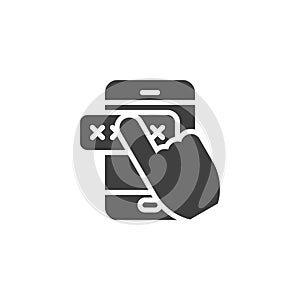 Mobile phone security vector icon
