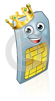 Sim Card King Mobile Phone Cartoon Mascot