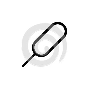 mobile phone sim ejector opening needle icon vector design