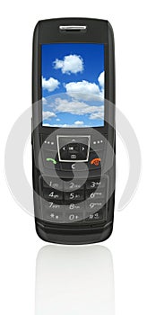 Mobile phone with sky