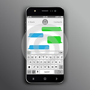 Mobile phone with sms chat