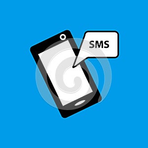 Mobile phone sms flat icon