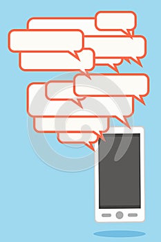 Mobile phone and speech bubbles