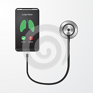 Mobile phone and stethoscope