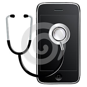 Mobile Phone With Stethoscope
