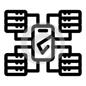Mobile phone managing and connecting data servers network