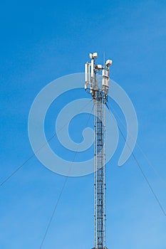 Mobile phone Telecommunication Radio antenna Tower. Cell phone tower. Antennas for 5G communication