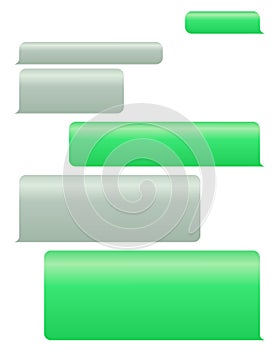 Mobile phone text messaging screen. Message bubbles design template.