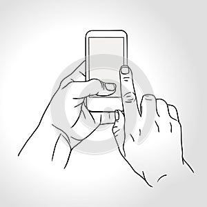 Mobile phone touch gestures -- touch the screen