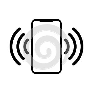 Mobile phone vibrating or ringing flat vector icon for apps and websites