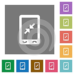 Mobile pinch close gesture square flat icons