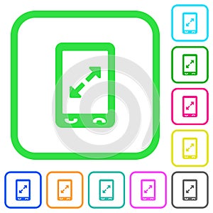 Mobile pinch open gesture vivid colored flat icons