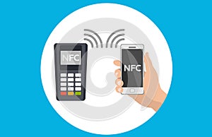 Mobile pos terminal. Paypass. NFC technology.