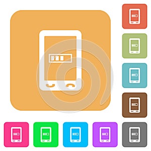 Mobile processing rounded square flat icons