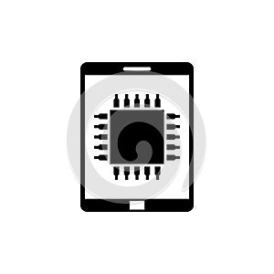 Mobile Processor, Phone Microprocessor Flat Vector Icon
