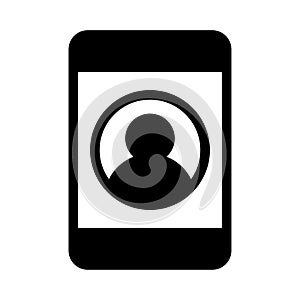 Mobile profile vector glyph flat icon