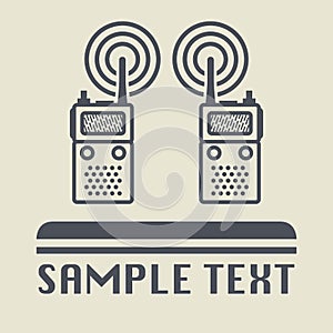 Mobile radio icon or sign