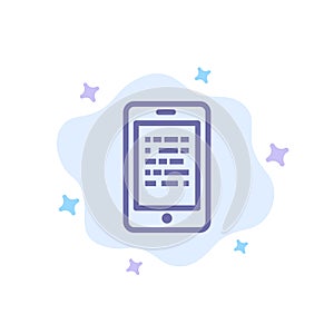Mobile, Read, Data, Secure, E learning Blue Icon on Abstract Cloud Background