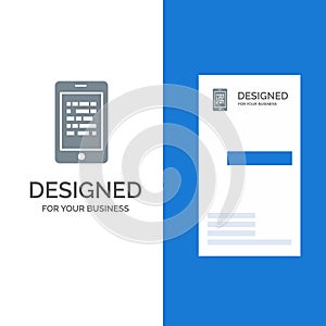 Mobile, Read, Data, Secure, E learning Grey Logo Design and Business Card Template