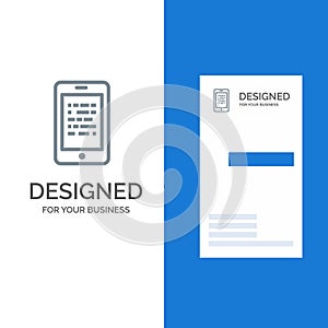 Mobile, Read, Data, Secure, E learning Grey Logo Design and Business Card Template