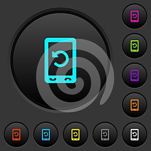 Mobile redial dark push buttons with color icons