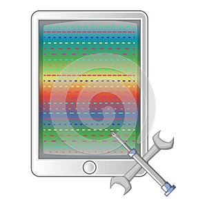 Mobile repair icon, cartoon style