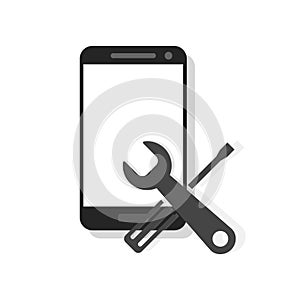 Mobile repair icon, simple smartphone sign