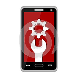 Mobile repair icon, simple smartphone sign