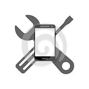 Mobile repair icon, simple smartphone sign