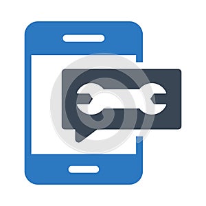 Mobile repair vector glyph color icon