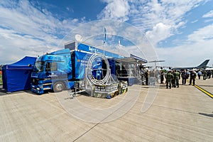 Mobile road train recruitment point and career center for the German Army Bundeswehr.