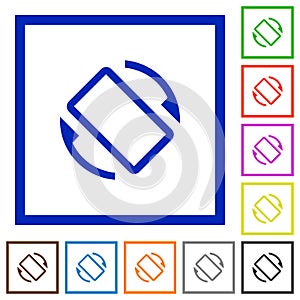 Mobile screen automatic rotation flat framed icons