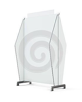 Mobile screen partition on white background. 3d renderi