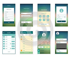 Mobile Screens User Interface Kit. Modern user