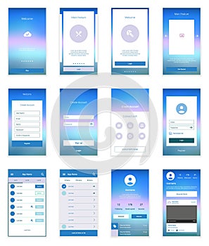 Mobile Screens User Interface Kit. Modern user